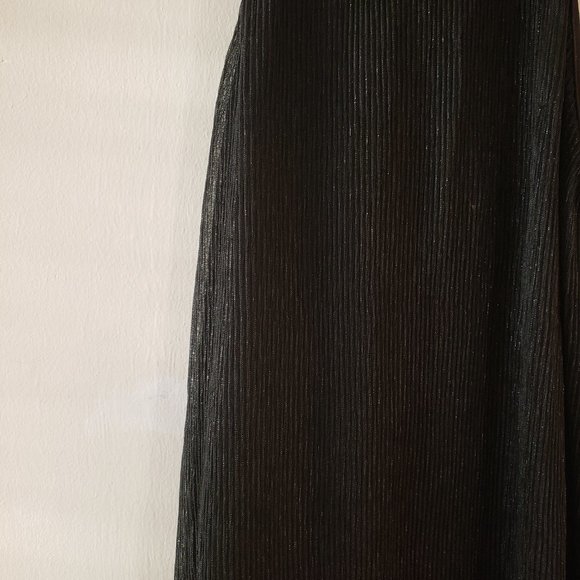 Francesca's Black Shimmer Mockneck Tie Swing Dress - Picture 6 of 7